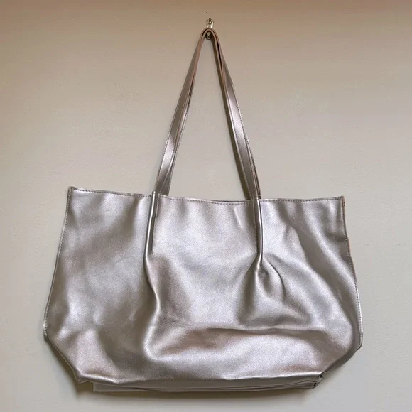 NWT Saks Fifth Avenue Gold Tote Bag